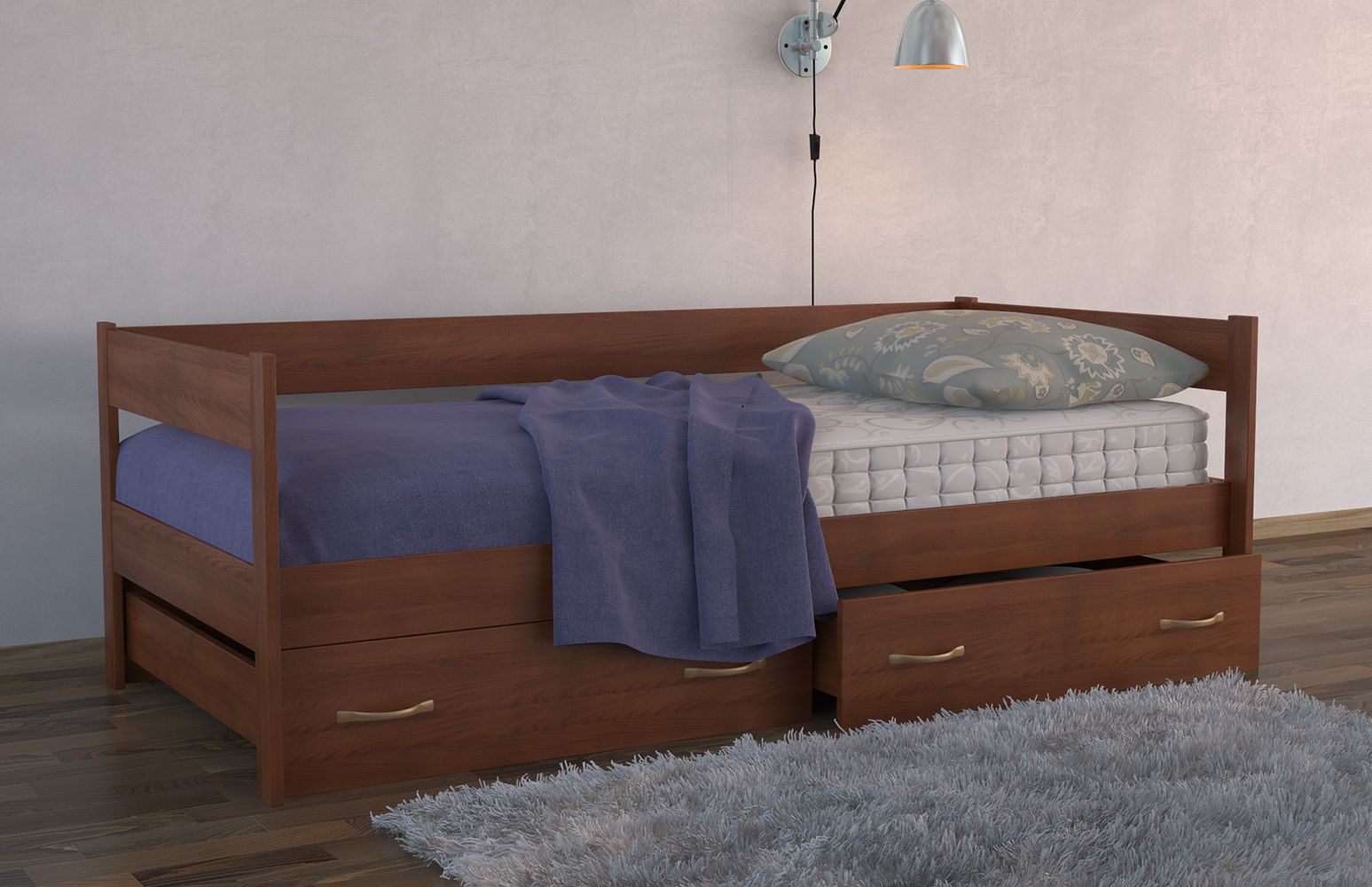 Кровать Dreamline Тахта с выкатными ящиками (ясень) на фото